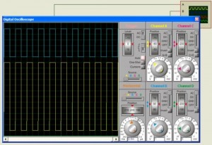 FIG 8 O osciloscópio mostra o sinal de entrada canal A de 12Vpp 1KHz Saída no canal B de 5Vpp 1KHz sem inversão